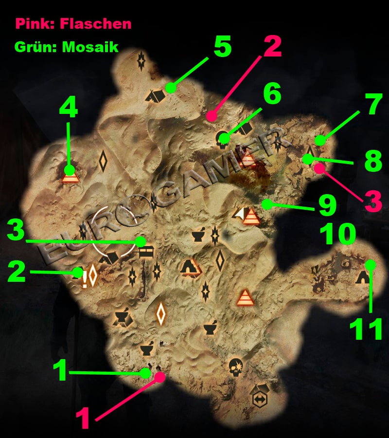 Dragon Age Inquisition Sammelquests Fauchende Ödnis Fundorte Mosaikteile, Flaschen/Getränke